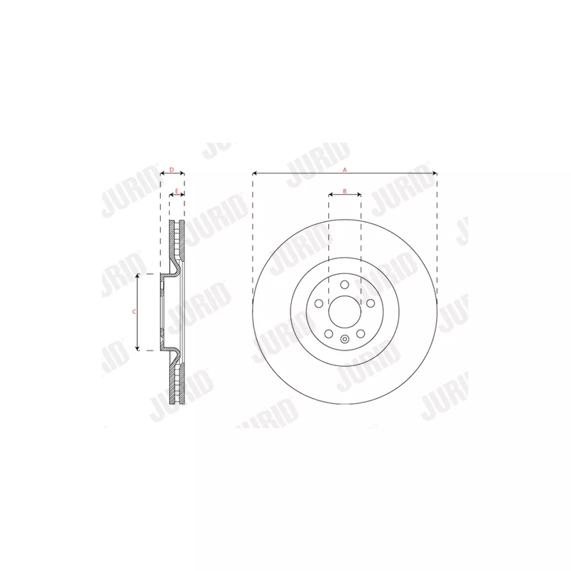 Jeu de 2 disques de frein avant JURID 563477JC - Visuel 2