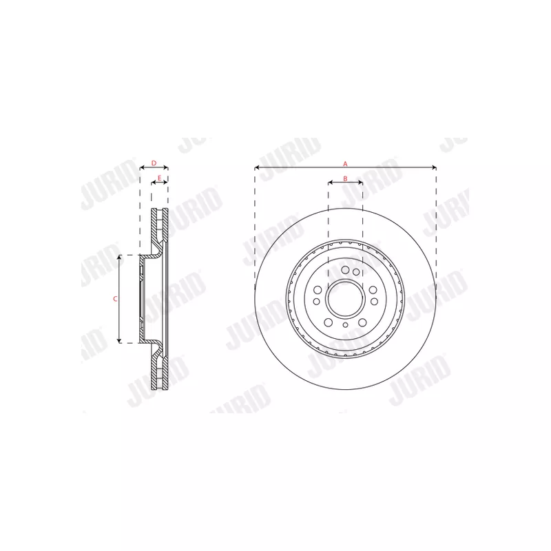 Jeu de 2 disques de frein avant JURID 563482JC-1 - Visuel 1