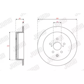 Jeu de 2 disques de frein arrière JURID OEM 4243148070