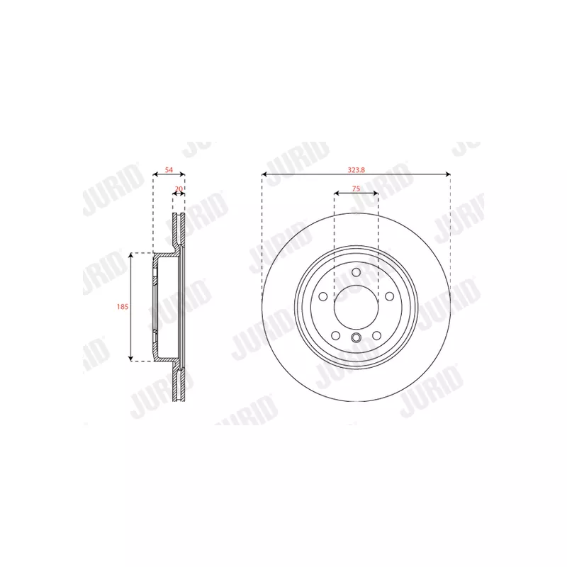 Jeu de 2 disques de frein arrière JURID 563516JC - Visuel 1