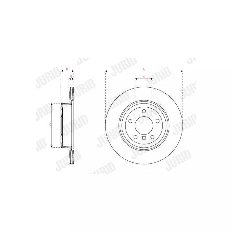 Jeu de 2 disques de frein arrière JURID 563516JC - Visuel 2