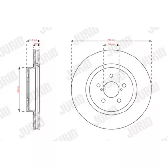 Jeu de 2 disques de frein avant JURID 563624JC pour SUBARU IMPREZA 2.0 i AWD - 156cv