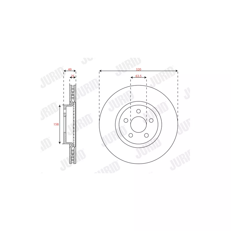 Jeu de 2 disques de frein avant JURID 563697JC - Visuel 1