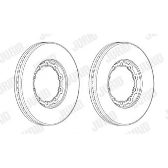 Jeu de 2 disques de frein avant JURID OEM 4079001002