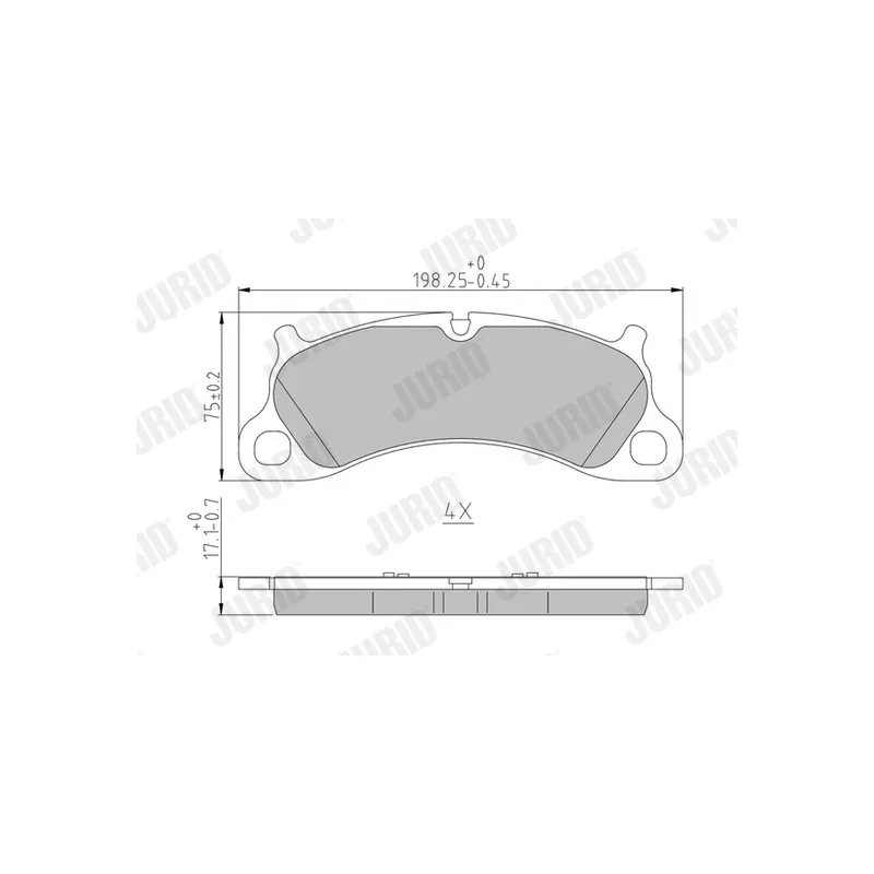Jeu de 4 plaquettes de frein avant JURID 574002J - Visuel 1