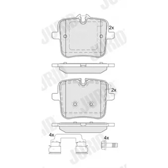 Jeu de 4 plaquettes de frein arrière JURID OEM 34208093737