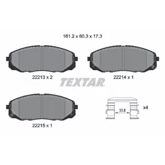 TEXTAR 2221301 - Jeu de 4 plaquettes de frein avant