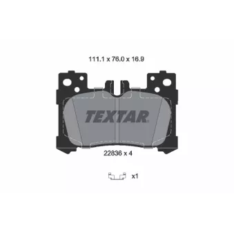 TEXTAR 2283601 - Jeu de 4 plaquettes de frein arrière