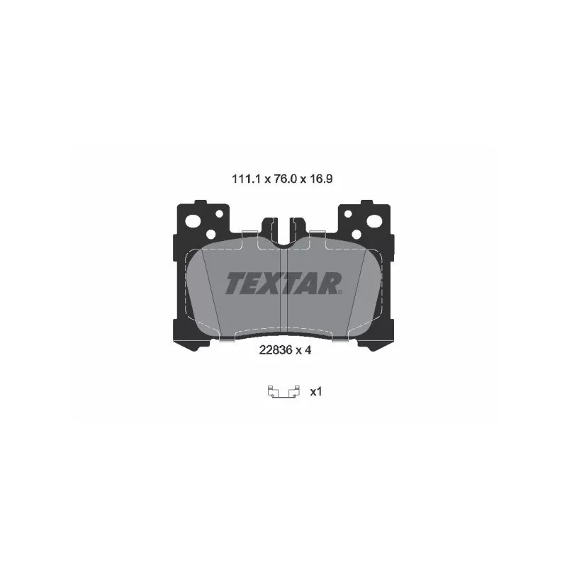 Jeu de 4 plaquettes de frein arrière TEXTAR 2283601 - Visuel 1