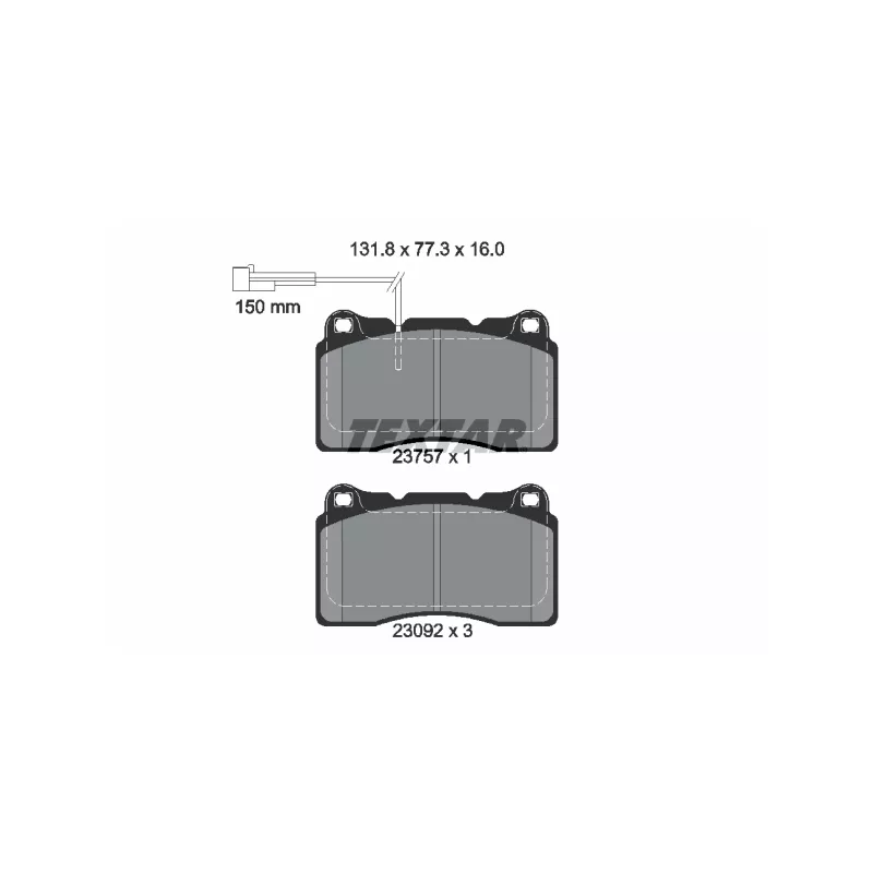 Jeu de 4 plaquettes de frein avant TEXTAR 2375701 - Visuel 1