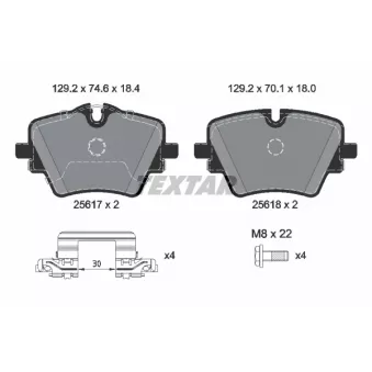 Jeu de 4 plaquettes de frein avant TEXTAR OEM 34108837151