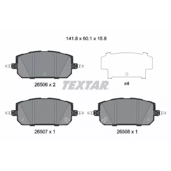 Jeu de 4 plaquettes de frein avant TEXTAR 2650601 pour MAZDA MX-30 e-SKYAKTIV R-EV - 170cv