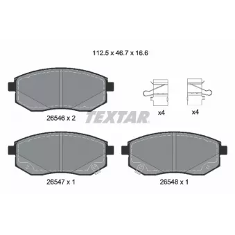 Jeu de 4 plaquettes de frein avant TEXTAR [2654601]