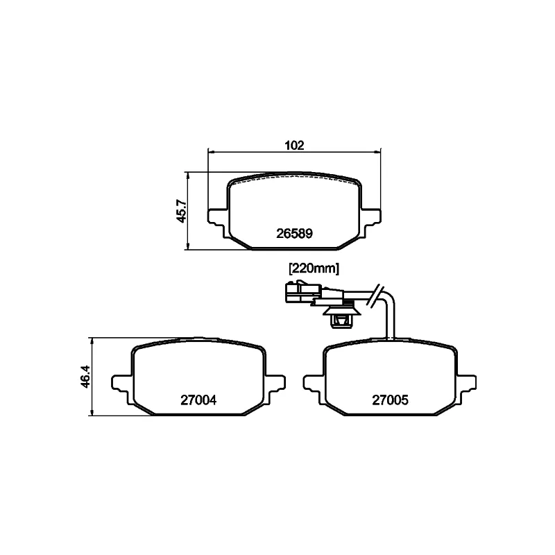 Jeu de 4 plaquettes de frein arrière TEXTAR 2658902 - Visuel 1