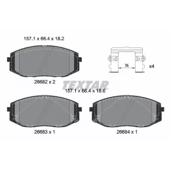 Jeu de 4 plaquettes de frein avant TEXTAR OEM 58101CGA70