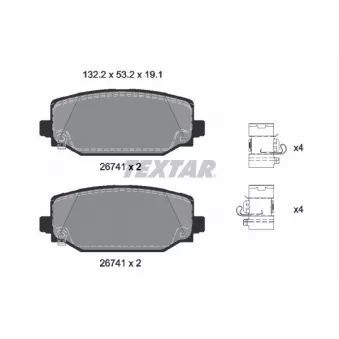 TEXTAR 2674101 - Jeu de 4 plaquettes de frein arrière