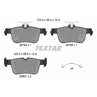TEXTAR 2678401 - Jeu de 4 plaquettes de frein avant