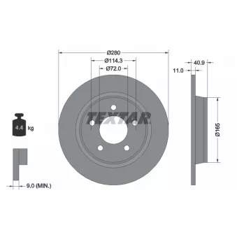 TEXTAR 92130603 - Jeu de 2 disques de frein avant
