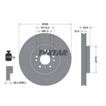 Jeu de 2 disques de frein avant TEXTAR OEM 1644210412
