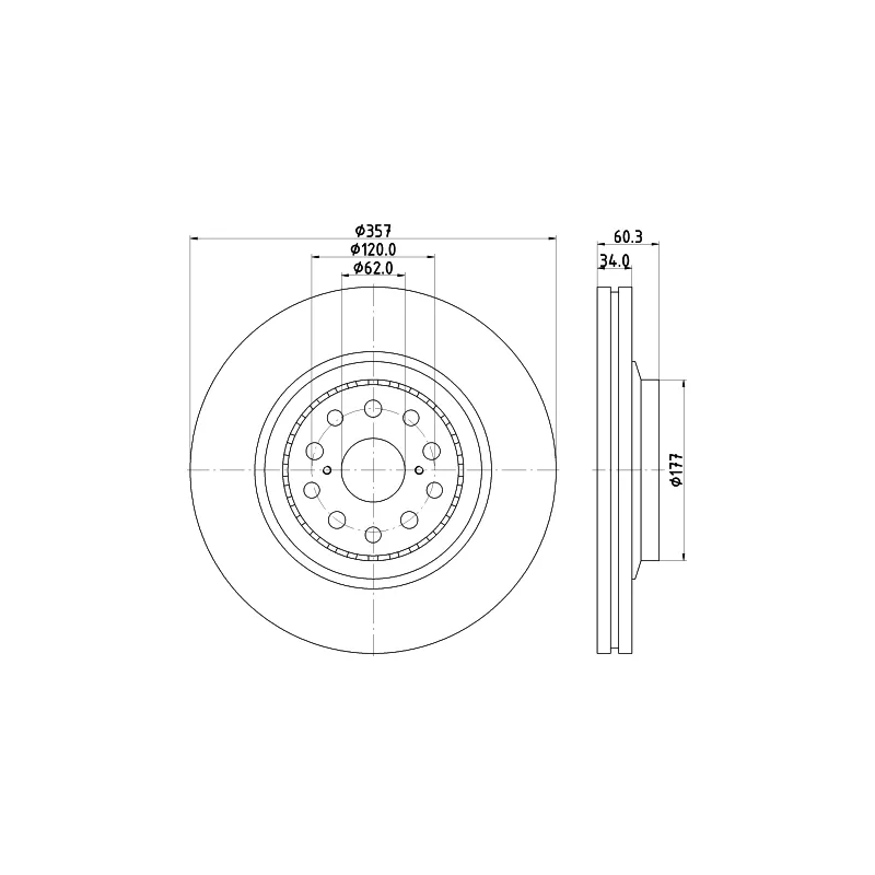 Disque de frein avant gauche TEXTAR 92224203 - Visuel 2