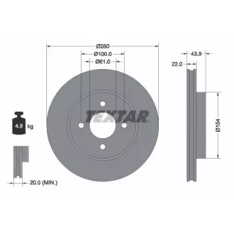 TEXTAR 92290103 - Jeu de 2 disques de frein avant