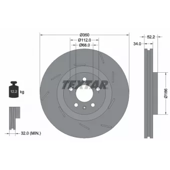 TEXTAR 92319105 - Disque de frein avant droit