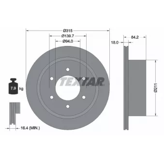 TEXTAR 92336503 - Jeu de 2 disques de frein avant