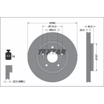 Jeu de 2 disques de frein avant TEXTAR 92337303