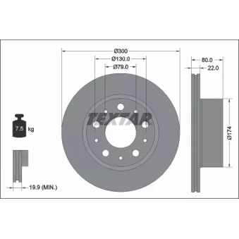 Jeu de 2 disques de frein avant TEXTAR OEM 52161299