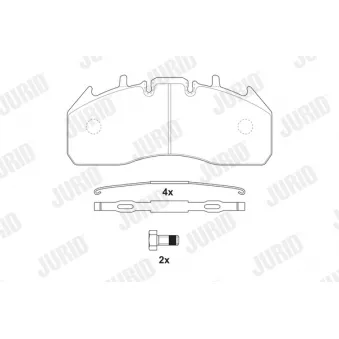 Jeu de 4 plaquettes de frein avant JURID 2917409560 pour RENAULT TRUCKS K 480T MEDIUM, 480T HEAVY - 480cv