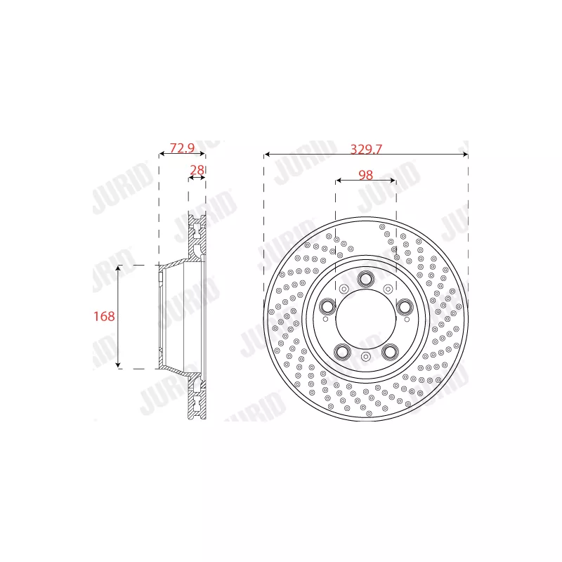 Disque de frein arrière gauche JURID 562587JC-1 - Visuel 1