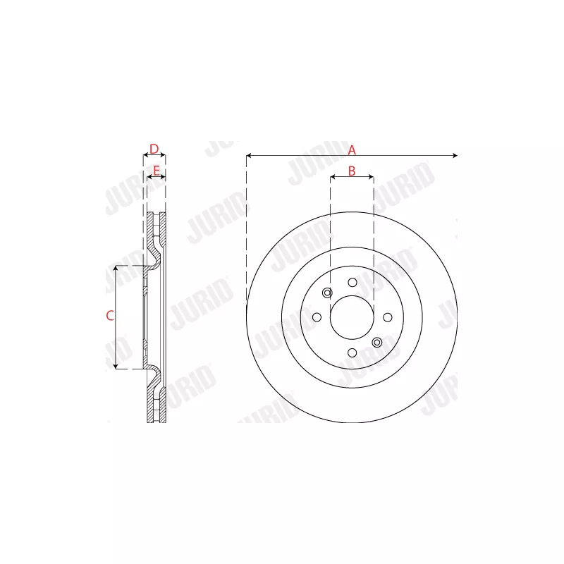 Jeu de 2 disques de frein avant JURID 563276JC - Visuel 2