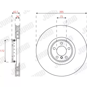 Disque de frein avant gauche JURID 563281JC-1