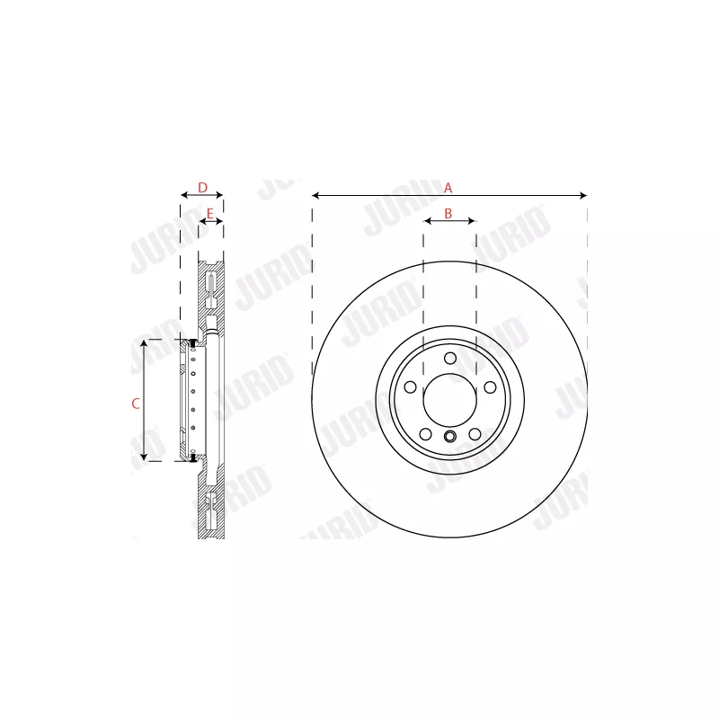 Disque de frein avant gauche JURID 563281JC-1 - Visuel 1