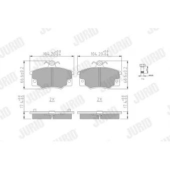 Jeu de 4 plaquettes de frein avant JURID OEM 5892549