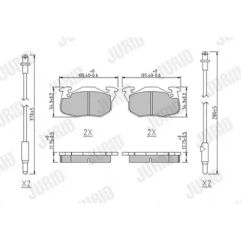 Jeu de 4 plaquettes de frein avant JURID OEM 425314