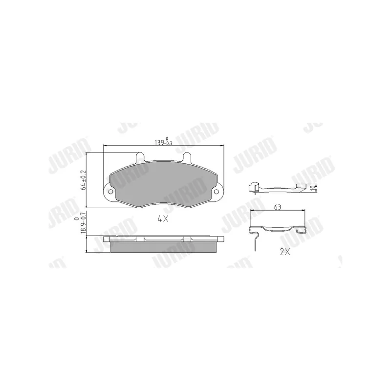 Jeu de 4 plaquettes de frein avant JURID 571745J - Visuel 1