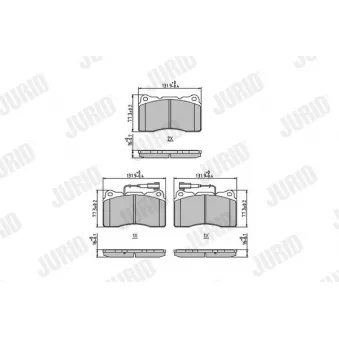 Jeu de 4 plaquettes de frein avant JURID OEM 30748513
