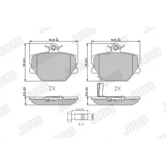 Jeu de 4 plaquettes de frein avant JURID OEM 4514210110