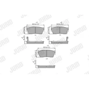 Jeu de 4 plaquettes de frein avant JURID OEM 5520060A41