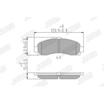 Jeu de 4 plaquettes de frein avant JURID OEM 410606F626