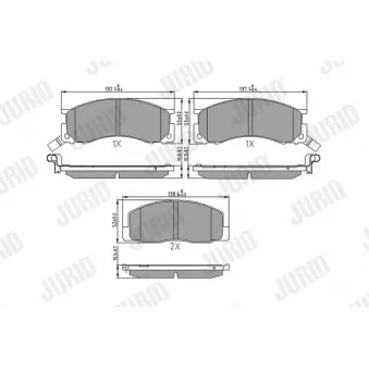Jeu de 4 plaquettes de frein avant JURID OEM 0446528350