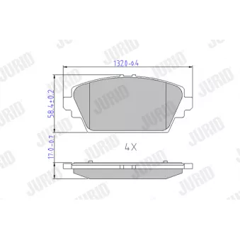 Jeu de 4 plaquettes de frein avant JURID OEM 410604U126