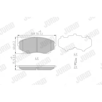 Jeu de 4 plaquettes de frein avant JURID OEM LEY93328Z