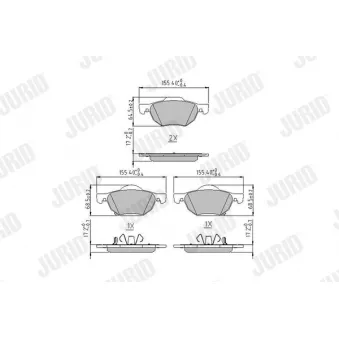 Jeu de 4 plaquettes de frein avant JURID OEM 45022seae01