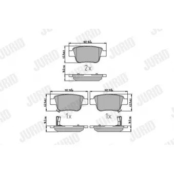 Jeu de 4 plaquettes de frein arrière JURID OEM 0446628110