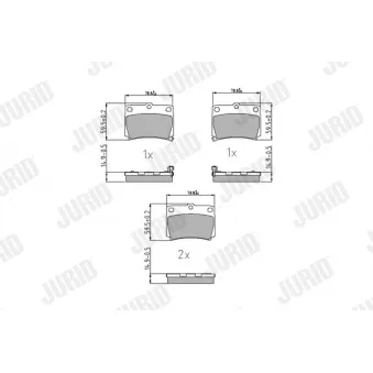 Jeu de 4 plaquettes de frein arrière JURID OEM MN102626