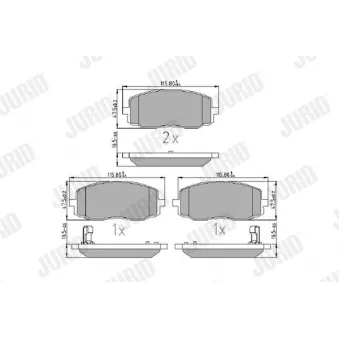 Jeu de 4 plaquettes de frein avant JURID OEM 581010XA01