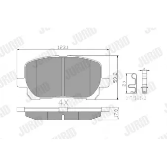 Jeu de 4 plaquettes de frein avant JURID OEM 0446544090