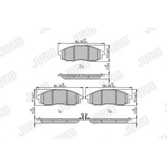 Jeu de 4 plaquettes de frein avant JURID OEM 41060VK190